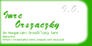 imre orszaczky business card